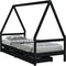 vidaXL - Kinderbedframe - met - lades - 90x200 - cm - massief - grenenhout - zwart