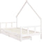 vidaXL - Kinderbedframe - met - lades - 90x200 - cm - massief - grenenhout - wit