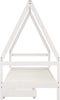 vidaXL - Kinderbedframe - met - lades - 90x200 - cm - massief - grenenhout - wit