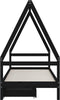 vidaXL - Kinderbedframe - met - lades - 90x200 - cm - massief - grenenhout - zwart