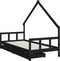 vidaXL - Kinderbedframe - met - lades - 90x200 - cm - massief - grenenhout - zwart