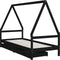 vidaXL - Kinderbedframe - met - lades - 90x200 - cm - massief - grenenhout - zwart