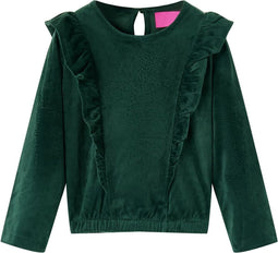 vidaXL-Kinderblouse-met-ruches-104-donkergroen