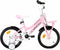 vidaXL - Kinderfiets - met - voordrager - 14 - inch - wit - en - roze