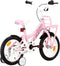 vidaXL - Kinderfiets - met - voordrager - 14 - inch - wit - en - roze