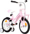vidaXL - Kinderfiets - met - voordrager - 14 - inch - wit - en - roze