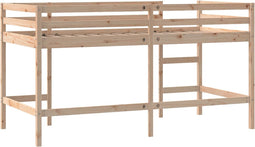 vidaXL - Kinderhoogslaper - met - ladder - 80x200 - cm - massief - grenenhout