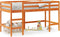 vidaXL - Kinderhoogslaper - met - ladder - 80x200 - cm - massief - grenenhout - bruin