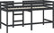 vidaXL - Kinderhoogslaper - met - ladder - 80x200 - cm - massief - grenenhout - zwart