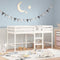 vidaXL - Kinderhoogslaper - met - ladder - 80x200 - cm - massief - grenenhout - wit