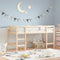 vidaXL - Kinderhoogslaper - met - ladder - 80x200 - cm - massief - grenenhout