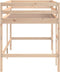 vidaXL - Kinderhoogslaper - met - ladder - 80x200 - cm - massief - grenenhout