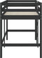vidaXL - Kinderhoogslaper - met - ladder - 80x200 - cm - massief - grenenhout - zwart