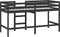 vidaXL - Kinderhoogslaper - met - ladder - 90x190 - cm - massief - grenenhout - zwart