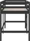 vidaXL - Kinderhoogslaper - met - ladder - 90x190 - cm - massief - grenenhout - zwart