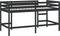 vidaXL - Kinderhoogslaper - met - ladder - 90x190 - cm - massief - grenenhout - zwart