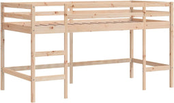 vidaXL - Kinderhoogslaper - met - ladder - 90x200 - cm - massief - grenenhout