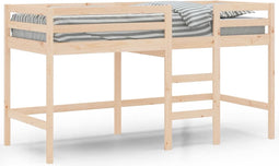 vidaXL - Kinderhoogslaper - met - ladder - 90x200 - cm - massief - grenenhout