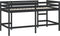 vidaXL - Kinderhoogslaper - met - ladder - 90x200 - cm - massief - grenenhout - zwart