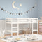 vidaXL - Kinderhoogslaper - met - ladder - 90x200 - cm - massief - grenenhout - wit