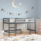 vidaXL - Kinderhoogslaper - met - ladder - 90x200 - cm - massief - grenenhout - zwart