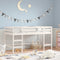 vidaXL - Kinderhoogslaper - met - ladder - 90x200 - cm - massief - grenenhout - wit