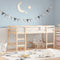 vidaXL - Kinderhoogslaper - met - ladder - 90x200 - cm - massief - grenenhout