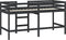 vidaXL - Kinderhoogslaper - met - ladder - 90x200 - cm - massief - grenenhout - zwart