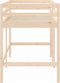 vidaXL - Kinderhoogslaper - met - ladder - 90x200 - cm - massief - grenenhout