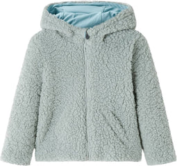 vidaXL-Kinderjas-met-capuchon-teddy-128-kunstvacht-mintgroen