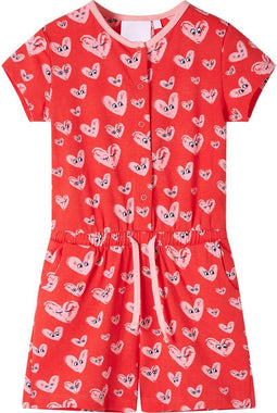 vidaXL-Kinderjumpsuit-hartjesprint-92-rood