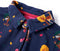 vidaXL-Kinderjurk-lange-mouwen-en-trekkoord-dierenprint-104-marineblauw