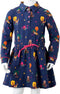 vidaXL-Kinderjurk-lange-mouwen-en-trekkoord-dierenprint-116-marineblauw