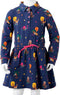 vidaXL-Kinderjurk-lange-mouwen-en-trekkoord-dierenprint-128-marineblauw