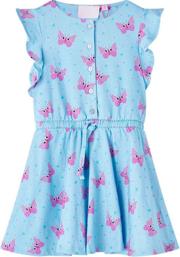 vidaXL-Kinderjurk-met-knopen-zonder-mouwen-104-blauw