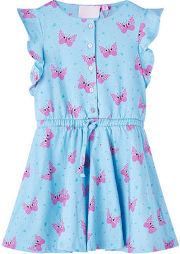 vidaXL-Kinderjurk-met-knopen-zonder-mouwen-116-blauw