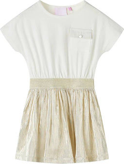 vidaXL-Kinderjurk-met-korte-mouwen-128-ecru