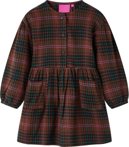 vidaXL-Kinderjurk-met-lange-mouwen-104-cognackleurig