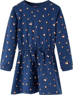 vidaXL-Kinderjurk-met-lange-mouwen-104-marineblauw