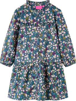 vidaXL-Kinderjurk-met-lange-mouwen-116-donkerblauw