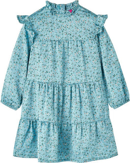vidaXL-Kinderjurk-met-lange-mouwen-128-blauw