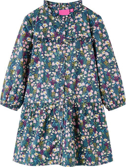 vidaXL-Kinderjurk-met-lange-mouwen-128-donkerblauw