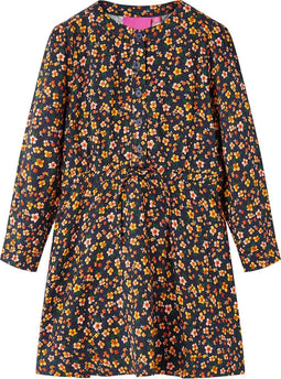vidaXL-Kinderjurk-met-lange-mouwen-128-marineblauw
