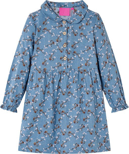 vidaXL-Kinderjurk-met-lange-mouwen-140-petrolkleurig