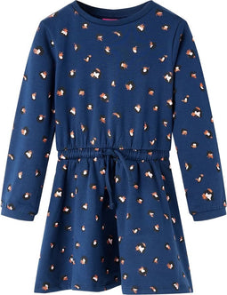 vidaXL-Kinderjurk-met-lange-mouwen-92-marineblauw