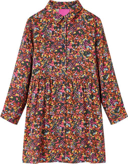 vidaXL-Kinderjurk-met-lange-mouwen-bloemenprint-128-meerkleurig