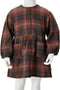 vidaXL-Kinderjurk-met-lange-mouwen-geruit-patroon-92-cognackleurig