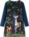 vidaXL-Kinderjurk-met-lange-mouwen-hertenprint-92-marineblauw