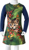 vidaXL-Kinderjurk-met-lange-mouwen-kattenprint-104-marineblauw