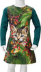 vidaXL-Kinderjurk-met-lange-mouwen-kattenprint-140-donkergroen